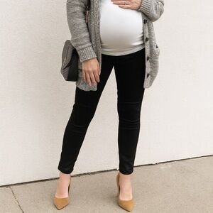 PAIGE Black Skinny Jeans maternity skyline